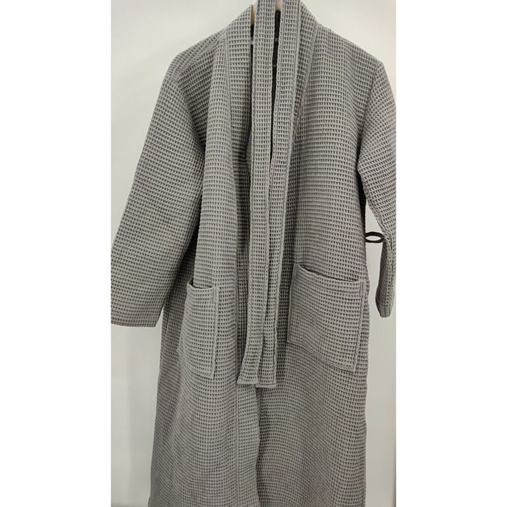 Gray Waffle Knit Robe